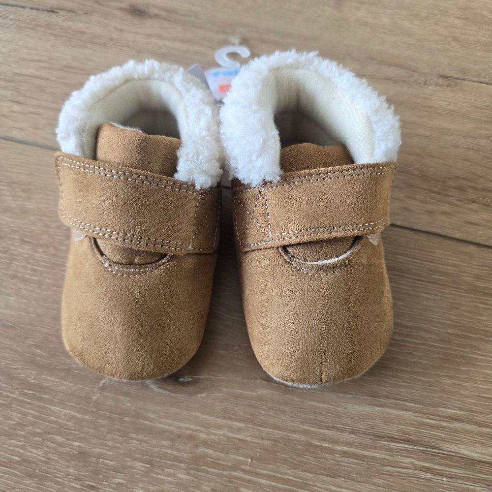 Carters Just One Baby Boy Mocassin Strap Booties Tan Unisex